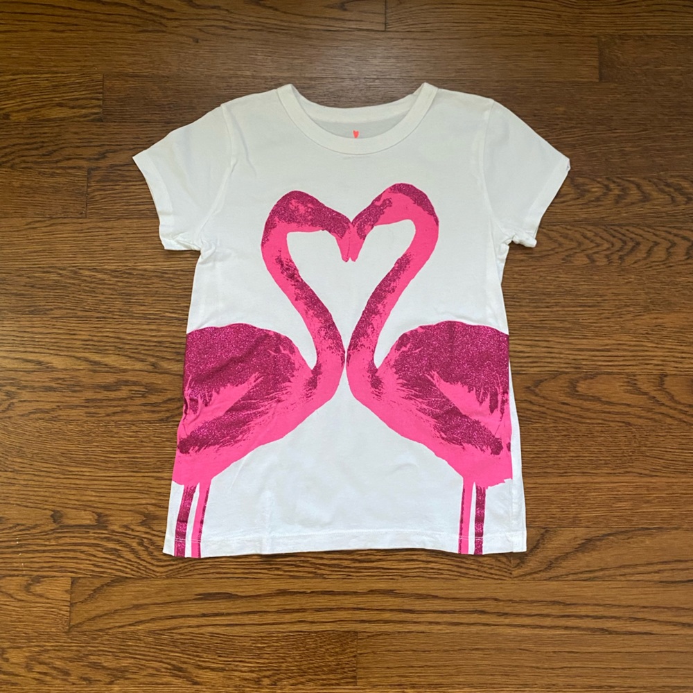 J. Crew Crewcuts girls flamingo heart T-shirt. Size 10